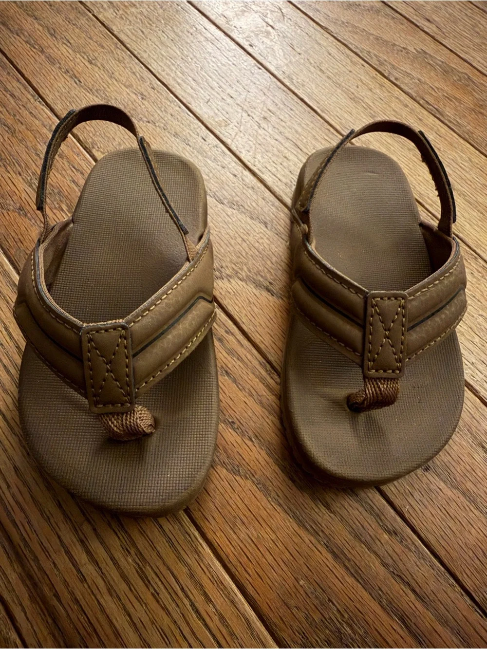 Kids Brown Backstrap Flip Flop Sandals